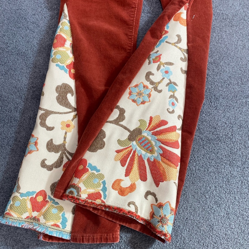 Floral Lined Rust Corduroy